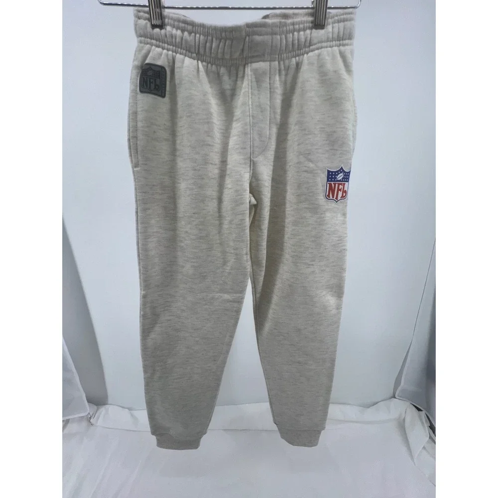 Kids NFL Football Sweatpants Gray Size 8 Elastic Waist Joggers Casual